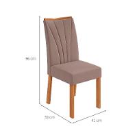 Conjunto com 6 Cadeiras Apogeu Suede Bege e Amêndoa - 3