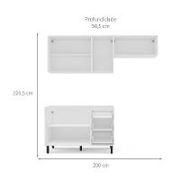 Cozinha Compacta Sem Tampo Amara 6 Portas 3 Gavetas Verde e Branca - 3