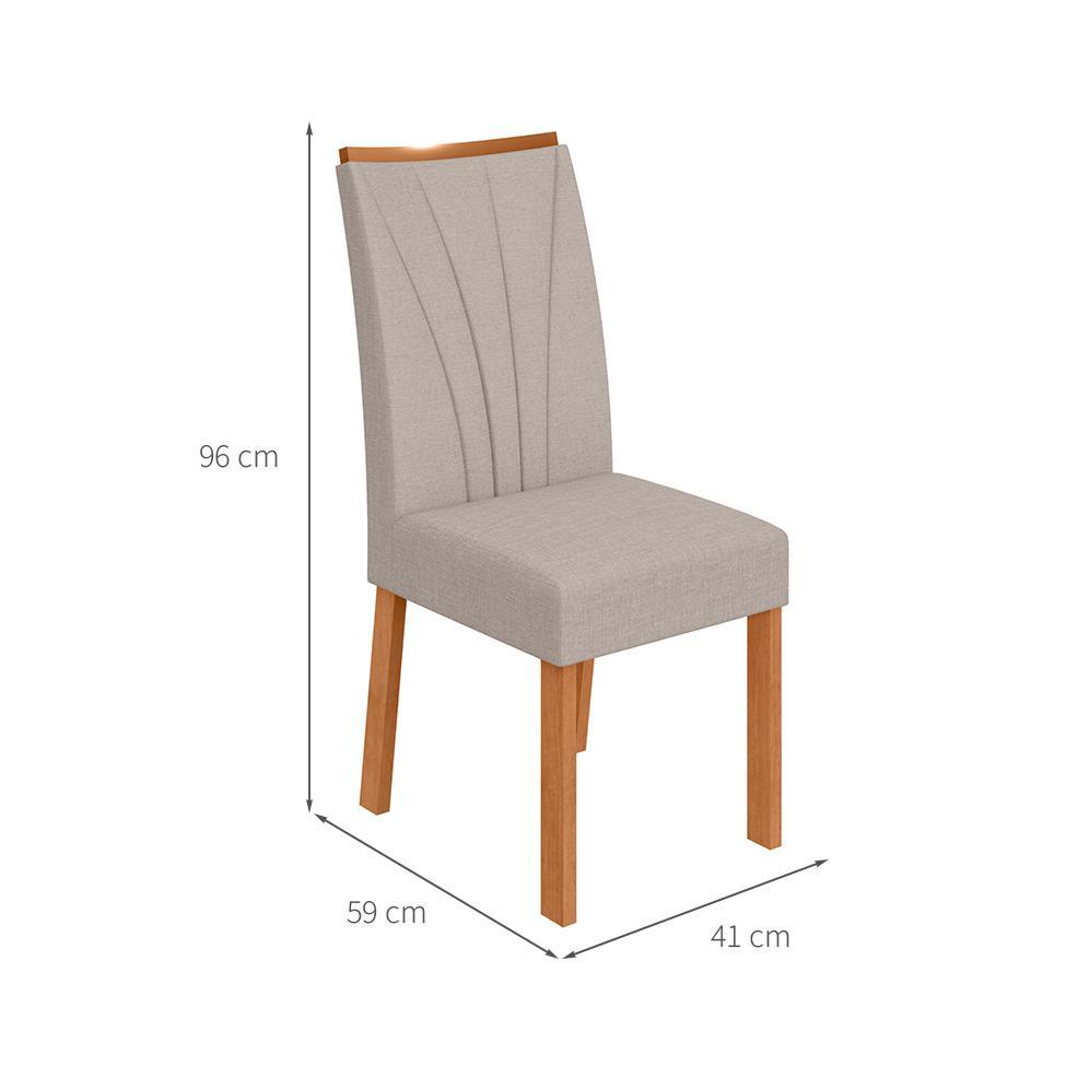 Conjunto com 6 Cadeiras Apogeu Linho Cinza e Amêndoa - 3