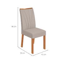 Conjunto com 6 Cadeiras Apogeu Linho Cinza e Amêndoa - 3