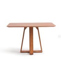 Conjunto de Mesa Retangular com Tampo de Madeira Maciça Frame e 4 Cadeiras Serena Poliéster Cinza Claro e Natural - 6