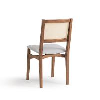 Conjunto de Mesa Retangular com Tampo de Madeira Maciça Frame e 4 Cadeiras Serena Poliéster Cinza Claro e Natural - 8