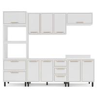 Cozinha Compacta Sem Tampo Amara 10 Portas 4 Gavetas Branca - 5