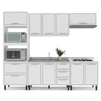 Cozinha Compacta Sem Tampo Amara 10 Portas 4 Gavetas Branca - 6