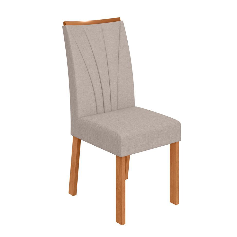 Conjunto com 4 Cadeiras Apogeu Linho Cinza e Amêndoa - 2