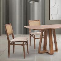 Conjunto com 2 Cadeiras Serena com Tela Nogueira Poliéster Bege e Marrom - 2