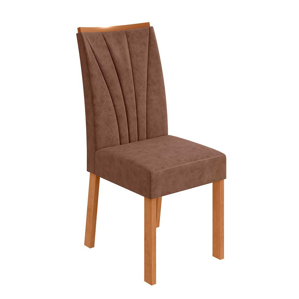 Conjunto com 6 Cadeiras Apogeu Revestimento Sintético Avelã e Amêndoa - 2