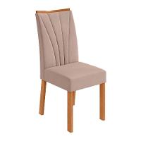 Conjunto com 6 Cadeiras Apogeu Veludo Creme e Amêndoa - 2