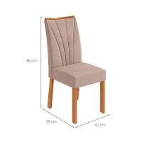 Conjunto com 6 Cadeiras Apogeu Veludo Creme e Amêndoa - 3