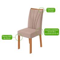 Conjunto com 6 Cadeiras Apogeu Veludo Creme e Amêndoa - 4