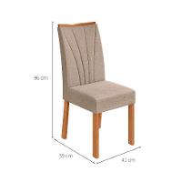 Conjunto com 4 Cadeiras Apogeu Linho Bege e Amêndoa - 3