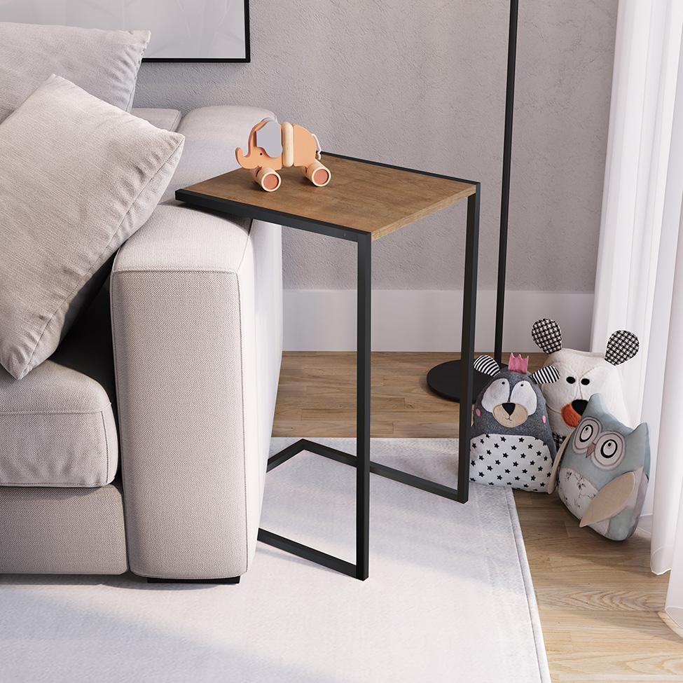 Conjunto com 2 Mesas Laterais Telúrio Hanover e Preto - 3