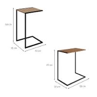 Conjunto com 2 Mesas Laterais Telúrio Hanover e Preto - 2