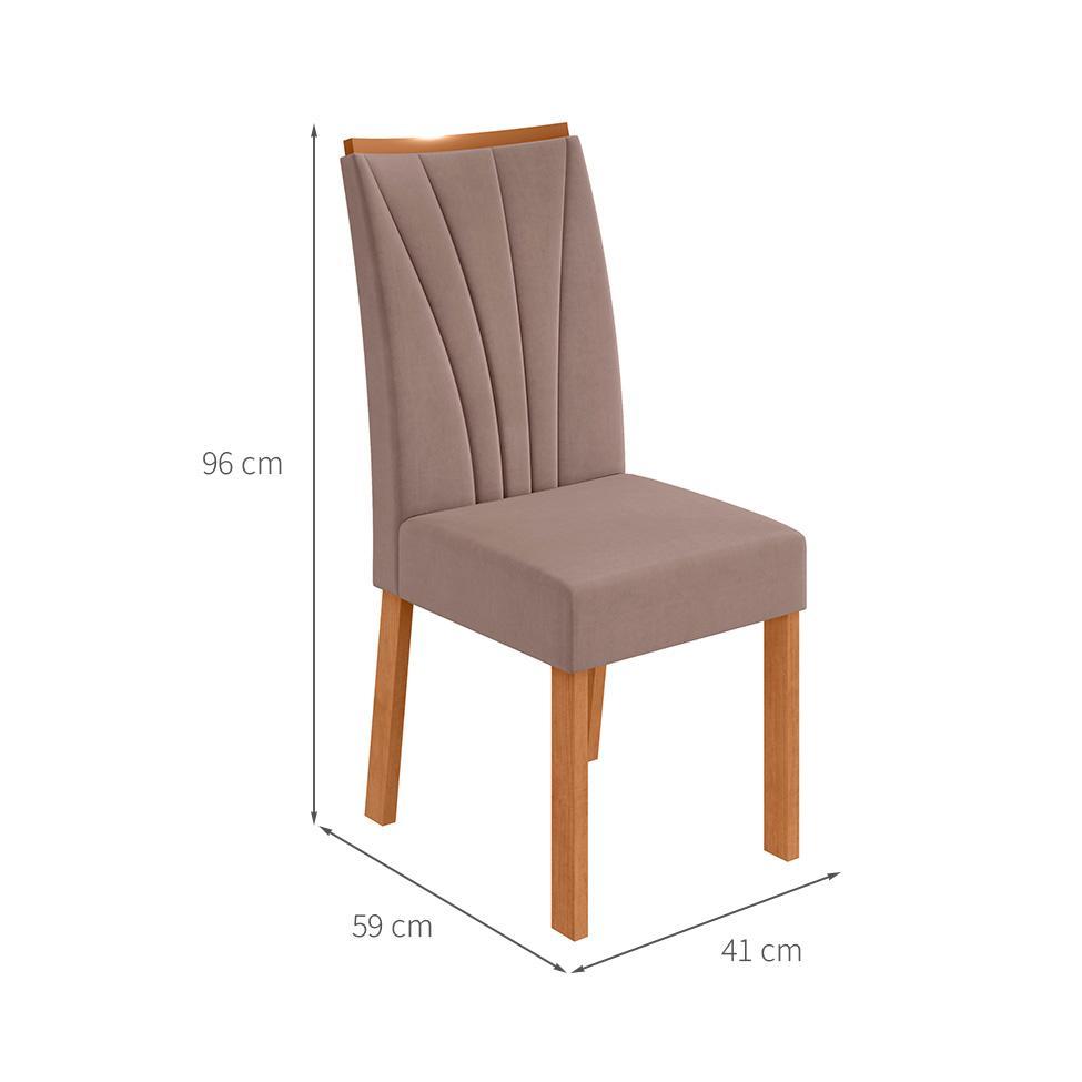 Conjunto com 4 Cadeiras Apogeu Suede Bege e Amêndoa - 3