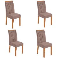 Conjunto com 4 Cadeiras Apogeu Suede Bege e Amêndoa - 1