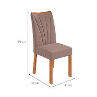 Conjunto com 4 Cadeiras Apogeu Suede Bege e Amêndoa - 3