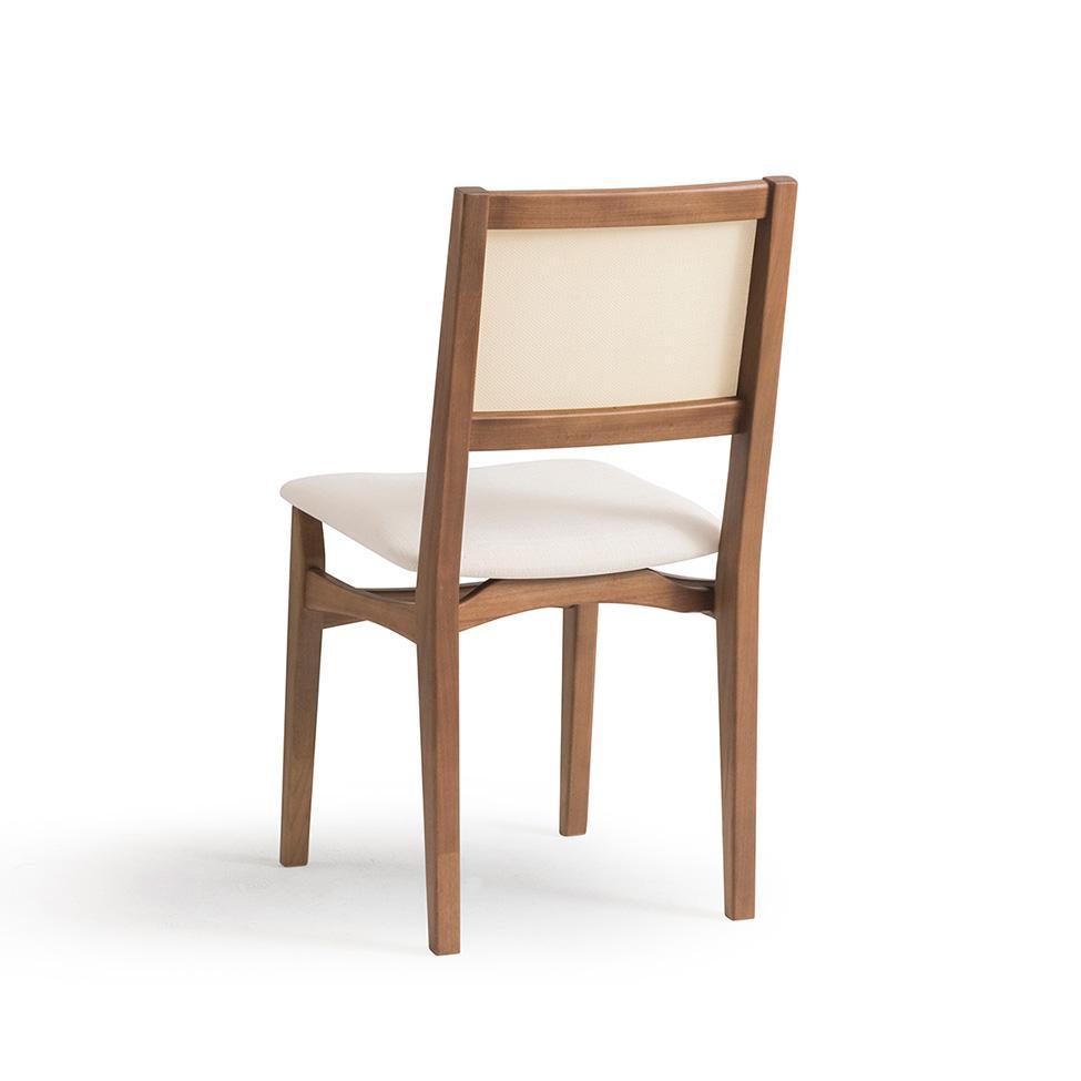 Conjunto com 2 Cadeiras Serena com Tela Natural Algodão Bege Claro e Marrom - 4