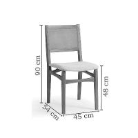 Conjunto com 2 Cadeiras Serena com Tela Natural Algodão Bege Claro e Marrom - 3