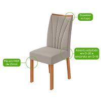 Conjunto com 4 Cadeiras Apogeu Veludo Capuccino e Amêndoa - 4