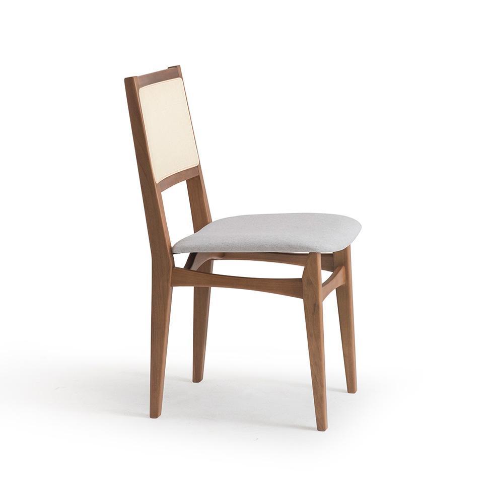 Conjunto com 2 Cadeiras Serena com Tela Natural Algodão Cinza Claro e Marrom - 5