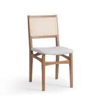 Conjunto com 2 Cadeiras Serena com Tela Natural Algodão Cinza Claro e Marrom - 6