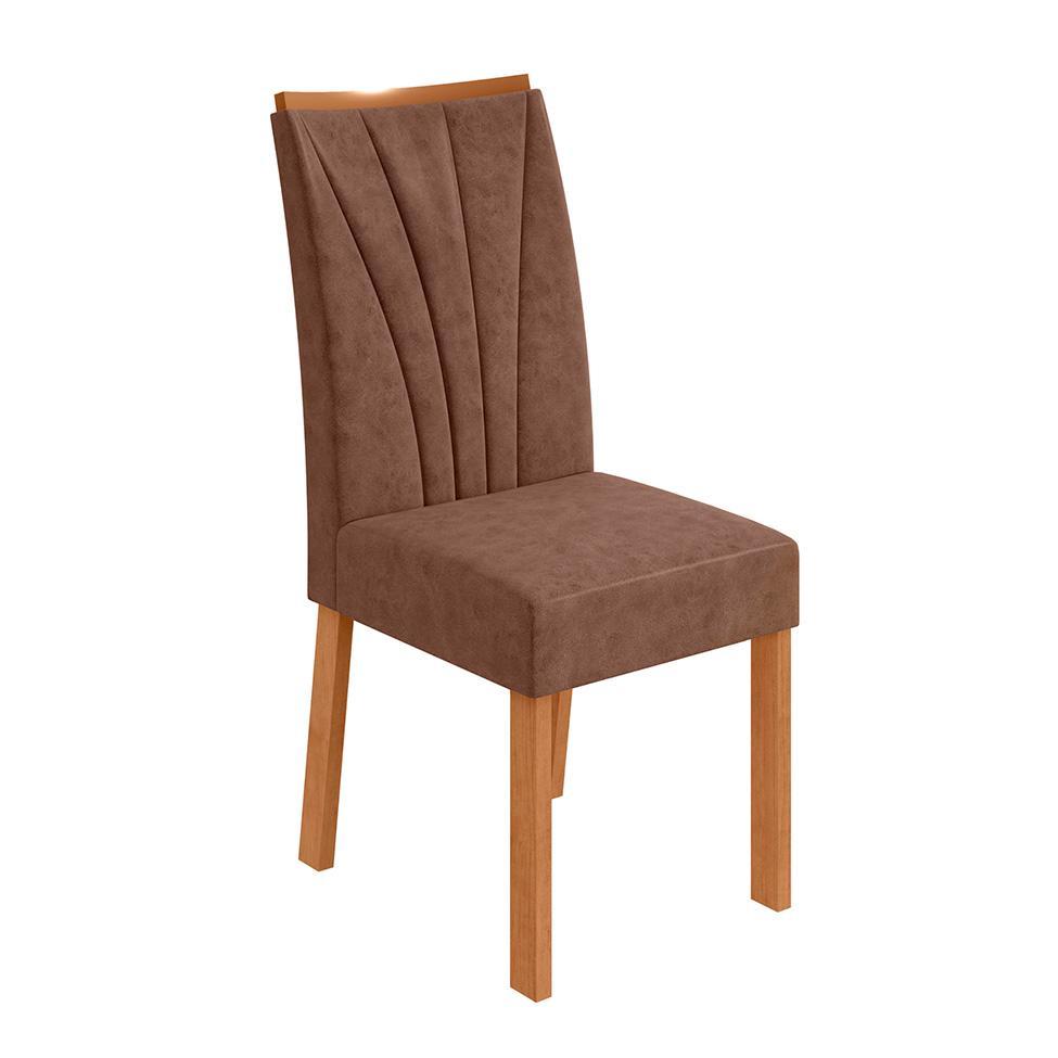 Conjunto com 4 Cadeiras Apogeu Revestimento Sintético Avelã e Amêndoa - 2