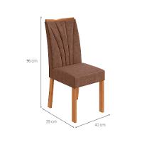 Conjunto com 4 Cadeiras Apogeu Revestimento Sintético Avelã e Amêndoa - 3