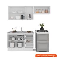 Cozinha Compacta sem Tampo com Rodapé Meena 6 Portas 3 Gavetas Branca - 2