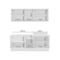 Cozinha Compacta Sem Tampo com Rodapé Amara 9 Portas 3 Gavetas Branca
