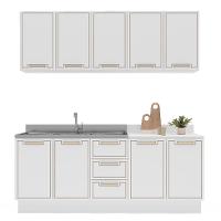 Cozinha Compacta Sem Tampo com Rodapé Amara 9 Portas 3 Gavetas Branca - 6