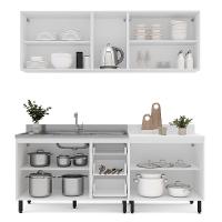 Cozinha Compacta Sem Tampo com Rodapé Amara 9 Portas 3 Gavetas Branca - 8