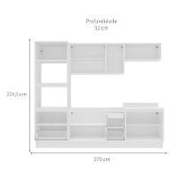 Cozinha Compacta sem Tampo com Rodapé Meena 10 Portas 4 Gavetas Creme e Branca - 3