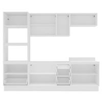 Cozinha Compacta sem Tampo com Rodapé Meena 10 Portas 4 Gavetas Creme e Branca - 7