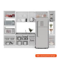 Cozinha Compacta sem Tampo com Rodapé e Paneleiro Meena 10 Portas 4 Gavetas Verde e Branca - 2