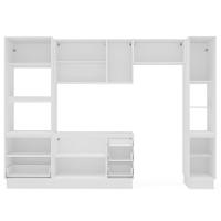 Cozinha Compacta sem Tampo com Rodapé e Paneleiro Meena 10 Portas 4 Gavetas Verde e Branca - 7