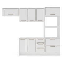 Cozinha Compacta Sem Tampo com Rodapé Amara 8 Portas 4 Gavetas Branca - 5