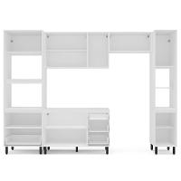 Cozinha Compacta Sem Tampo com Paneleiro Meena 10 Portas 4 Gavetas Verde e Branca - 7