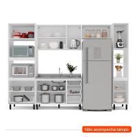 Cozinha Compacta Sem Tampo com Paneleiro Amara 10 Portas 4 Gavetas Verde e Branca - 2