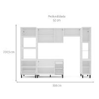 Cozinha Compacta Sem Tampo com Paneleiro Amara 10 Portas 4 Gavetas Verde e Branca - 3