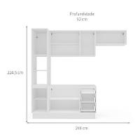 Cozinha Compacta Sem Tampo com Rodapé Amara 8 Portas 3 Gavetas Verde e Branca - 3