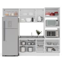 Cozinha Compacta Sem Tampo com Rodapé Amara 8 Portas 4 Gavetas Azul e Branca - 8