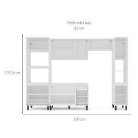 Cozinha Compacta Sem Tampo com Paneleiro Meena 10 Portas 4 Gavetas Creme e Branca - 3