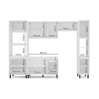 Cozinha Compacta Sem Tampo com Paneleiro Amara 10 Portas 4 Gavetas Azul e Branca