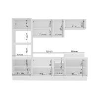 Cozinha Compacta Sem Tampo com Rodapé Amara 10 Portas 4 Gavetas Creme e Branca