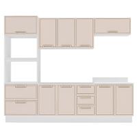 Cozinha Compacta Sem Tampo com Rodapé Amara 10 Portas 4 Gavetas Creme e Branca - 5