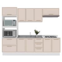Cozinha Compacta Sem Tampo com Rodapé Amara 10 Portas 4 Gavetas Creme e Branca - 6