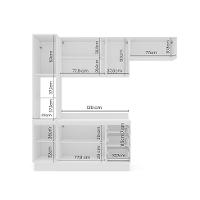 Cozinha Compacta Sem Tampo com Rodapé Amara 8 Portas 3 Gavetas Azul e Branca