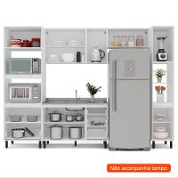 Cozinha Compacta Sem Tampo com Paneleiro Meena 10 Portas 4 Gavetas Azul e Branca - 2