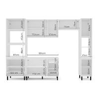 Cozinha Compacta Sem Tampo com Paneleiro Meena 10 Portas 4 Gavetas Azul e Branca
