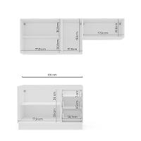 Cozinha Compacta Sem Tampo com Rodapé Amara 6 Portas 3 Gavetas Creme e Branca